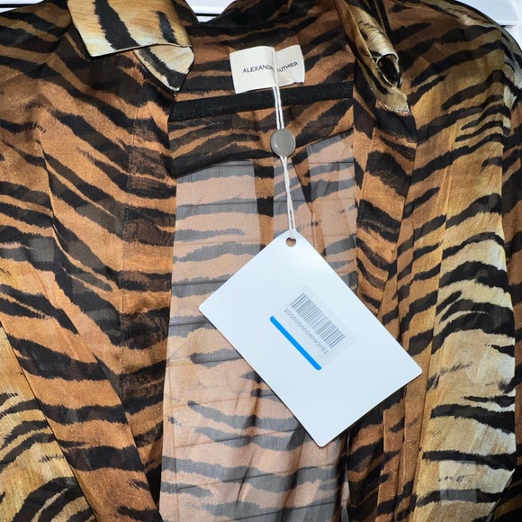 ALEXANDRE VAUTHIER Tie-front Tiger-print Silk-chiffon size 38 NEW NEVER WORN - Picture 5 of 16